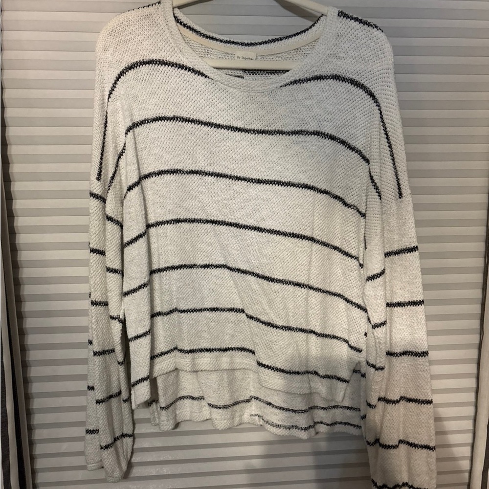By Together Black and White Striped Sweater